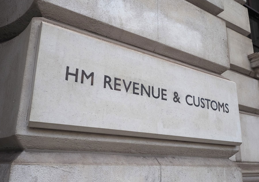 HM REVENUE & CUSTOMS engraved on a wall